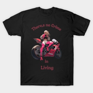 Motorcycle Anime Biker Girl T-Shirt